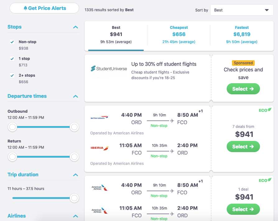 price alerts on skyscanner
