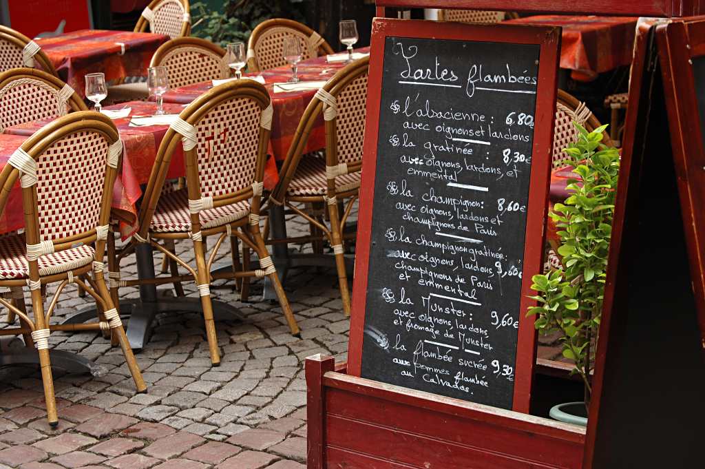 menu in France.